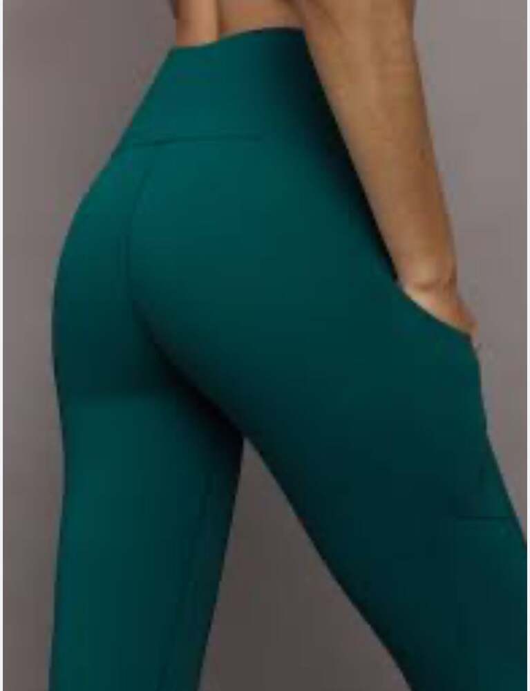 Carbon38 Ribbed 7/8 Leggings In Malachite SZ S